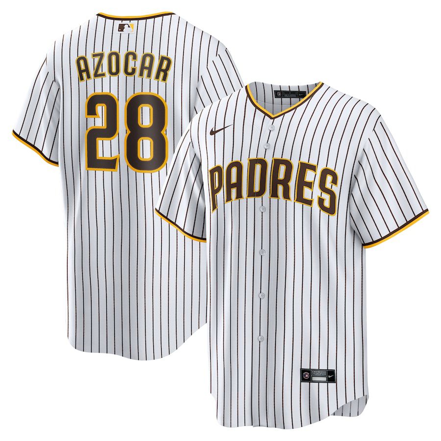 Men San Diego Padres 28 Jose Azocar Nike White Home Replica Player MLB Jersey